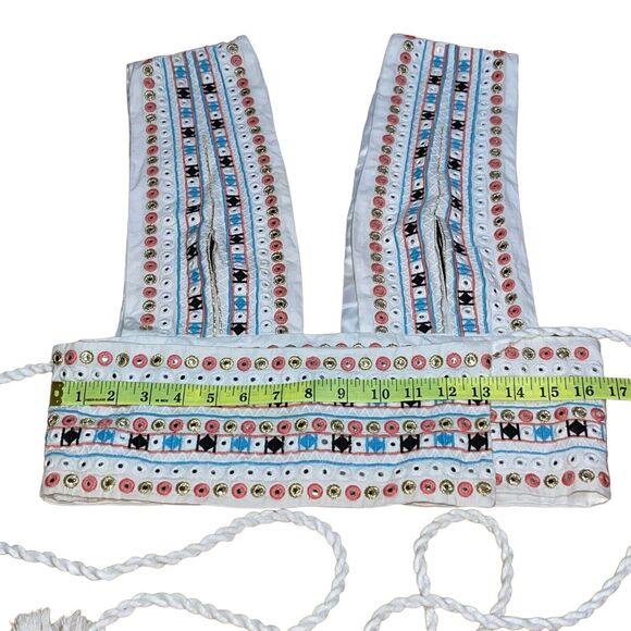 Cropped Embroidered Top Majorelle Breanna Festival Wrap Gold Metallic - Picture 6 of 11